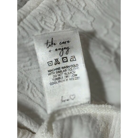 Nic+Zoe Womens Size S White Embossed Twist Front V-Neck Top Long Sleeve Stretch - Picture 6 of 8